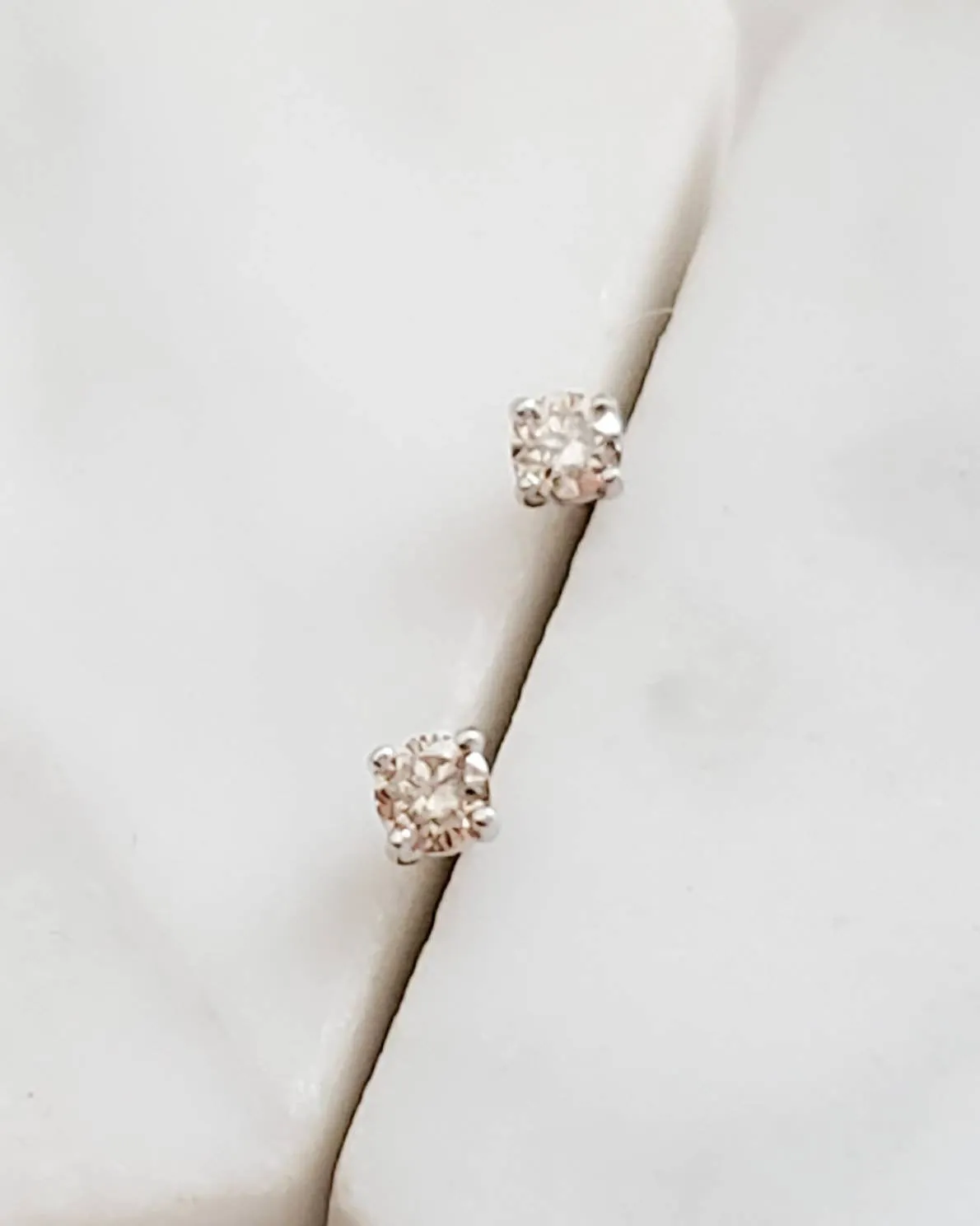Dainty Diamond Studs in 14k Gold